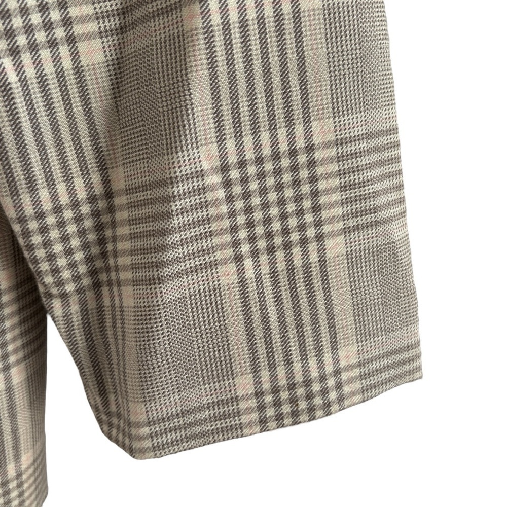 VTG 90s Jessica Blazer Checks Plaid Tan Beige Lined Sz. 10 - Picture 4 of 6